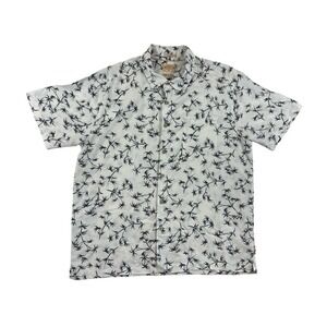 Quiksilver Waterman Comfort Fit Men White Button Up Short Sleeve‎ Shirt Sz XL